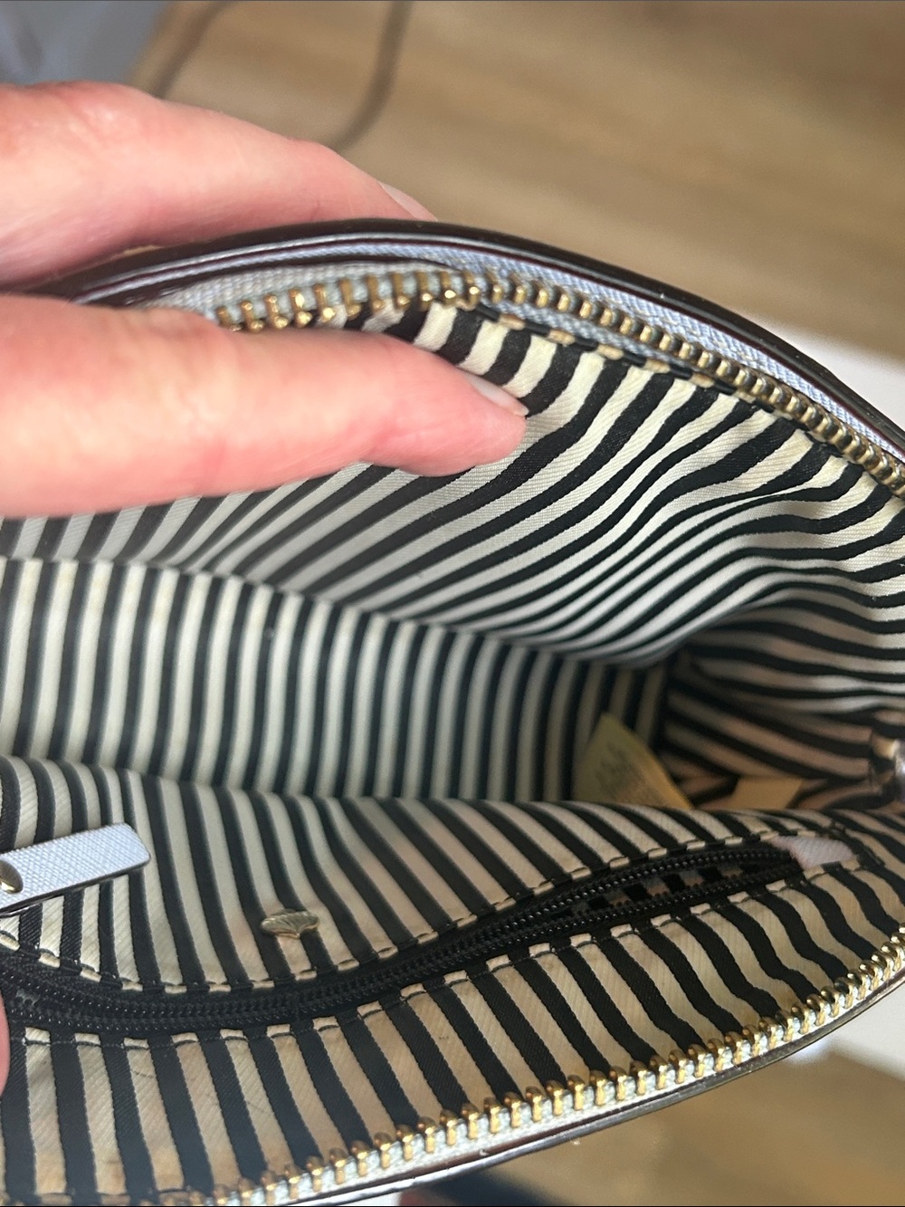 kate spade Blue/grey Leather Dome Crossbody with Gold Chain - Picture 8 of 11
